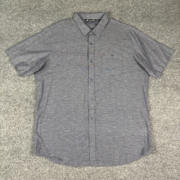 Travis Mathew XL Men's Gray Short Sleeve Button Front Shirt - Picture 1 of 8